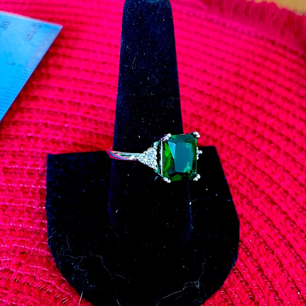 Emerald princess cut Costume ring